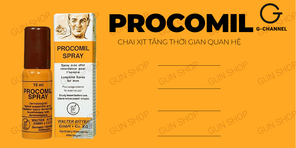 Chai xịt Đức Procomil kéo dài thời gian quan hệ 15ml an toàn Chai xịt Đức Procomil kéo dài thời gian quan hệ 15ml an toàn