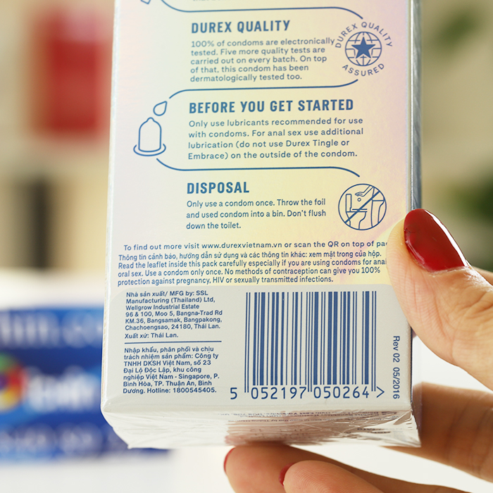 Bao cao su Durex siêu mỏng chân thật kéo dài thời gian an toàn