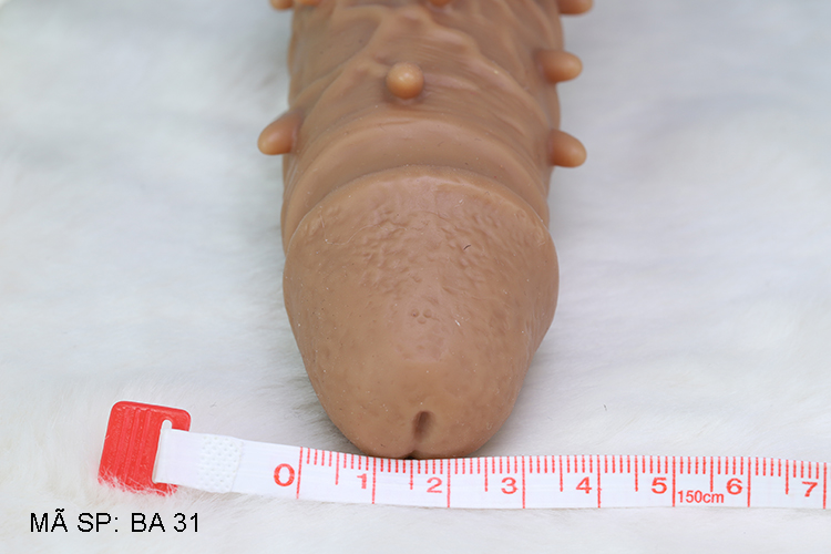 Bao cao su đôn dên gai silicone mềm mại quai đeo cố định như thật