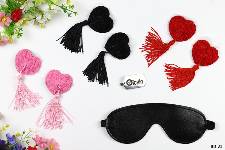 Bịt mắt da mềm mại tăng hưng phấn khi quan hệ ba màu đỏ đen hồng