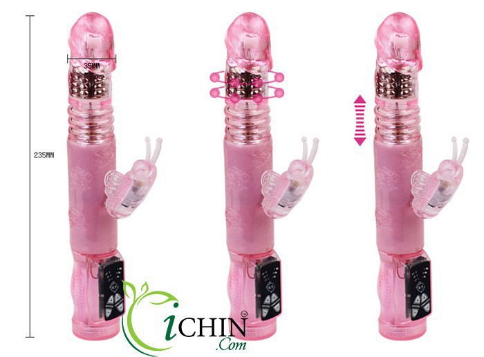 Butterfly Crazy Rabbit Rung Xoay Thụt Tự Động Cho Nữ Thủ Dâm