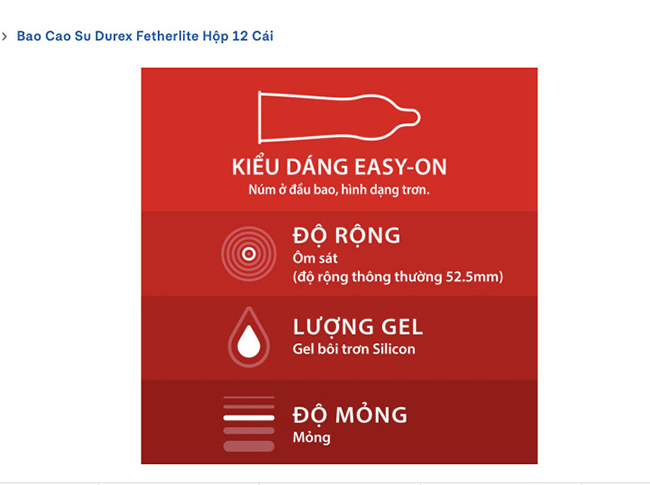 Bao cao su Durex siêu mỏng chân thật kéo dài thời gian an toàn