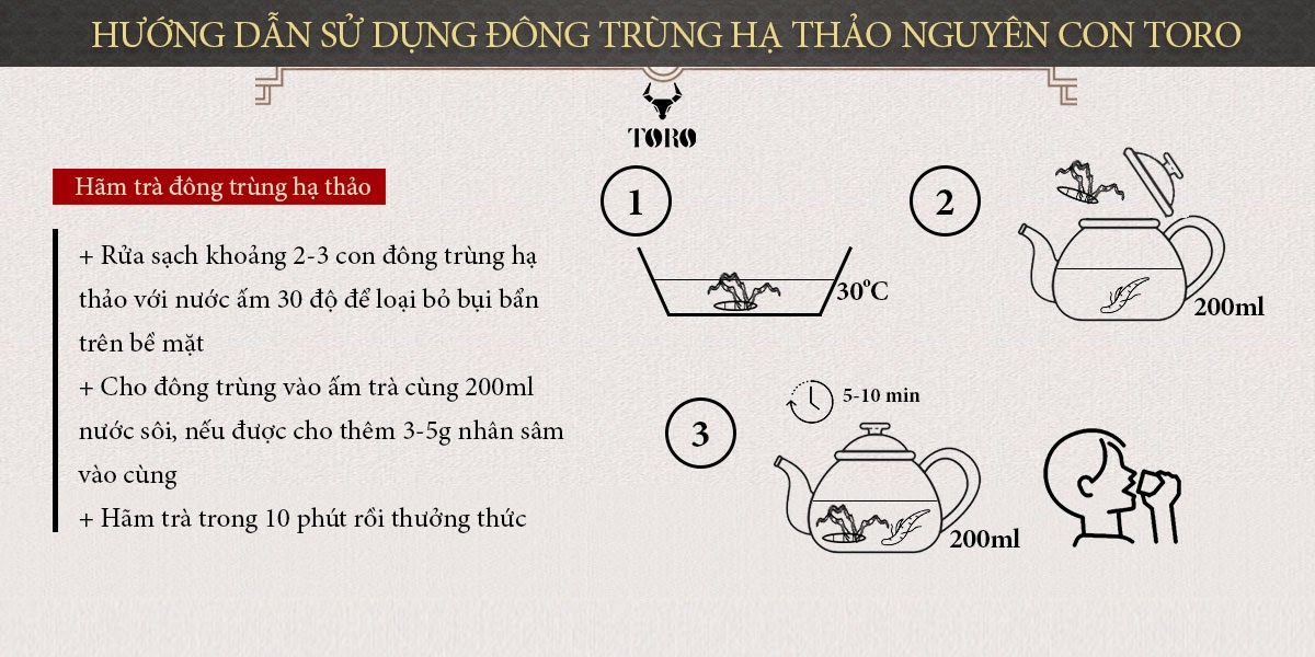 Đông trùng hạ thảo nguyên con 5g cao cấp bổ dưỡng tăng sinh lực