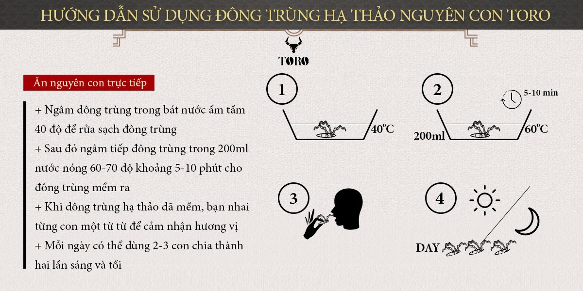Đông trùng hạ thảo nguyên con 5g cao cấp bổ dưỡng tăng sinh lực