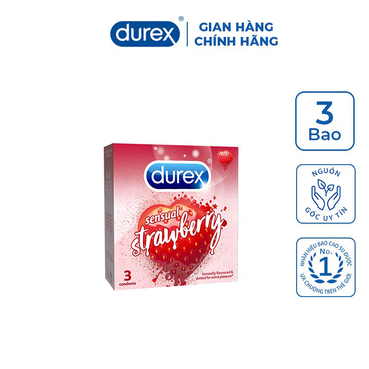 Bao cao su Durex Chocolate Strawberry ngọt ngào thơm mát, kích thích mạnh