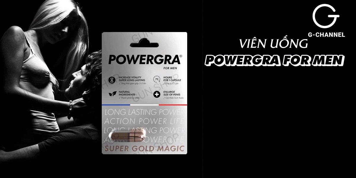 Viên uống Powergra For Men tăng kích thước kéo dài thời gian quan hệ