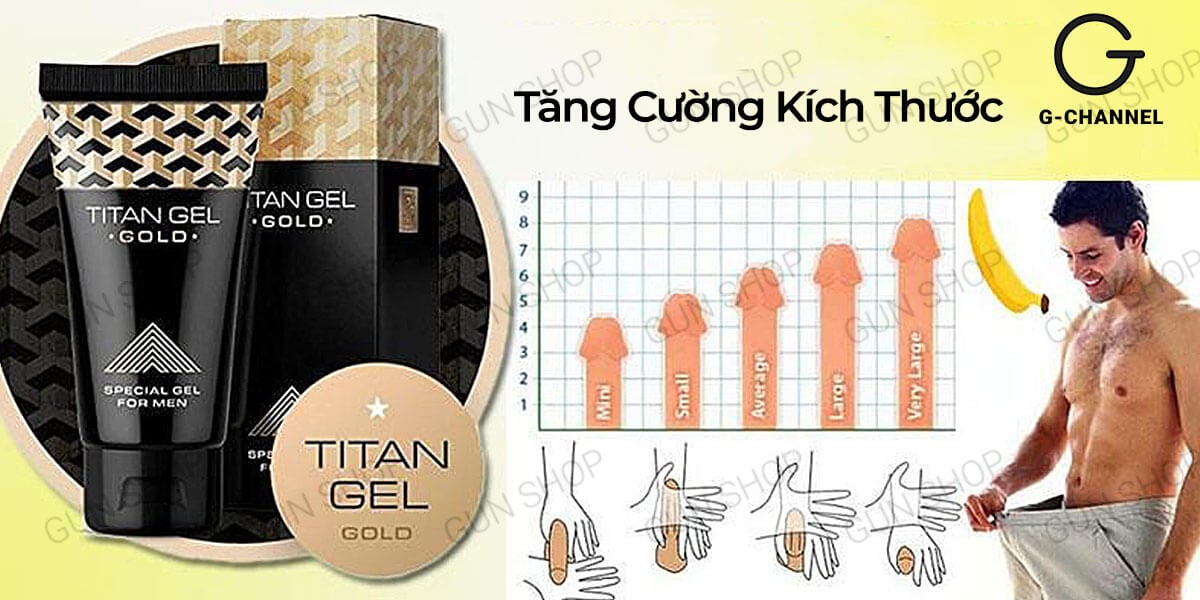 Gel bôi trơn Titan Gold 50ml tăng kích thước mạnh mẽ nhanh