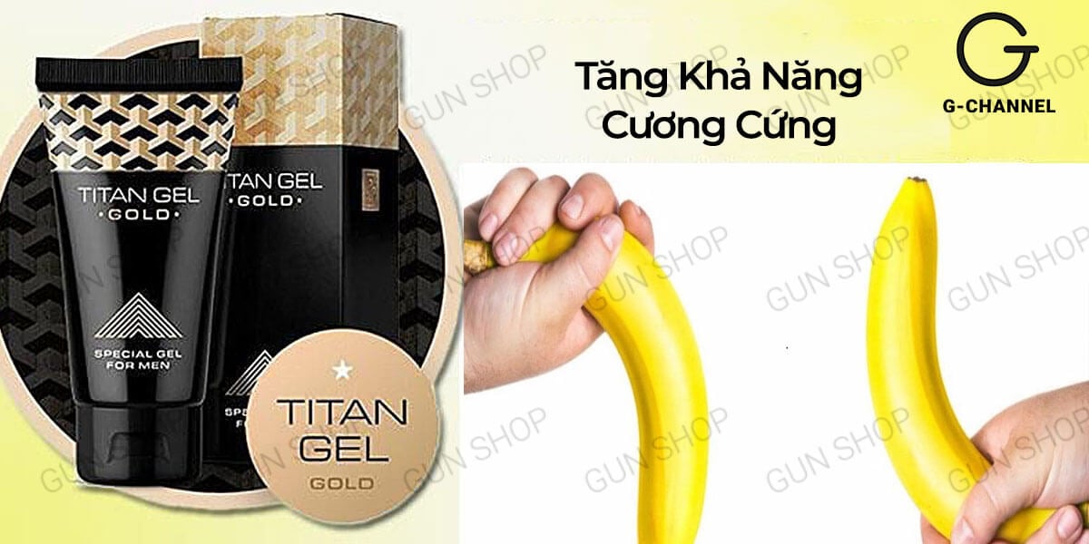 Gel bôi trơn Titan Gold 50ml tăng kích thước mạnh mẽ nhanh