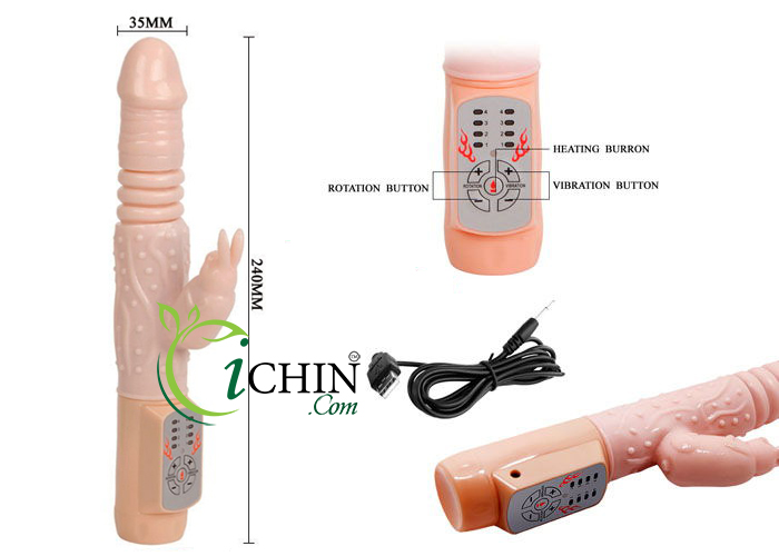 Lybaile Hot Bunny rung xoay thụt tỏa nhiệt size nhỏ siêu mềm mại