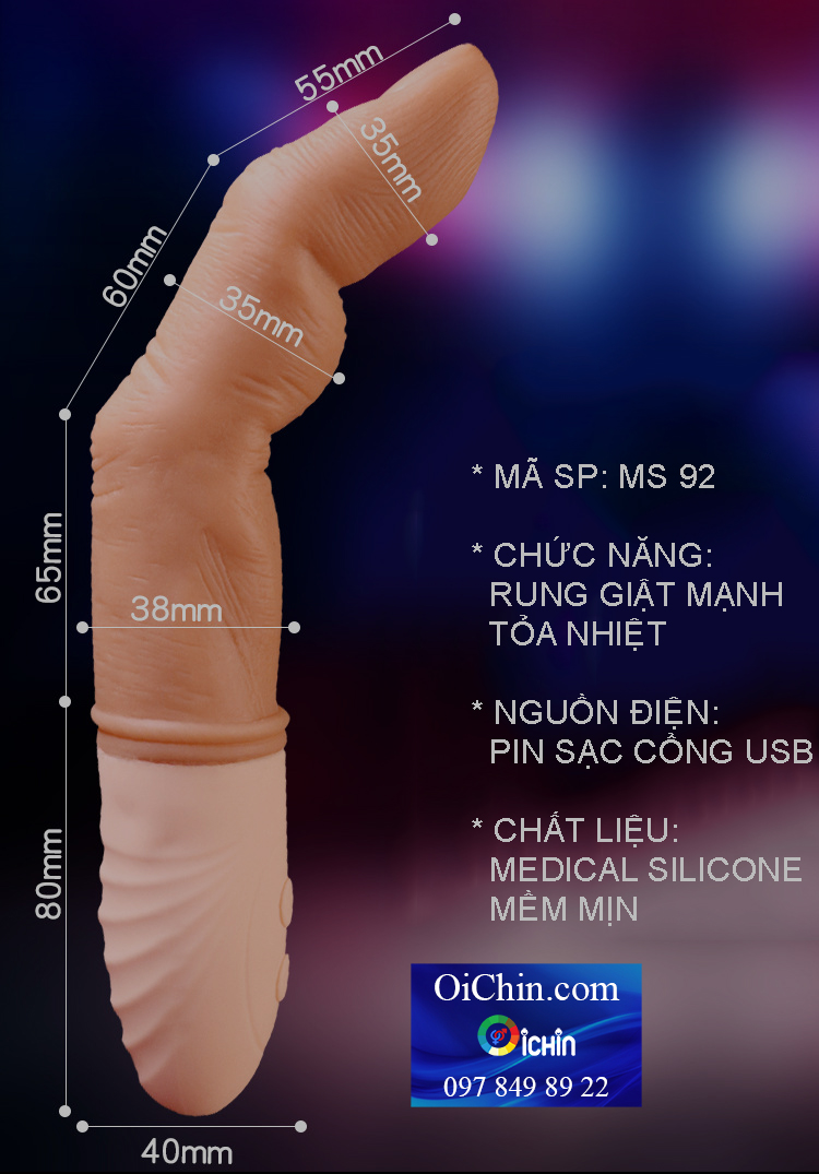 Ngón tay rung JIUAI siêu mạnh tỏa nhiệt ấm áp kích thích