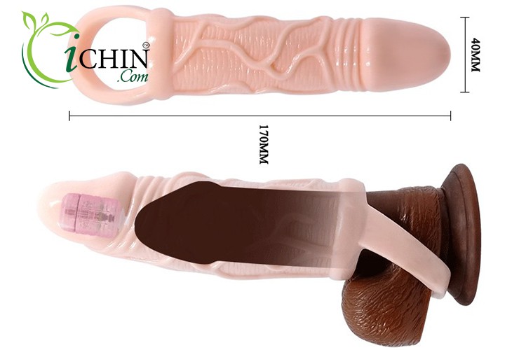 Bao cao su đôn dên Men Extension có rung đầu quai đeo
