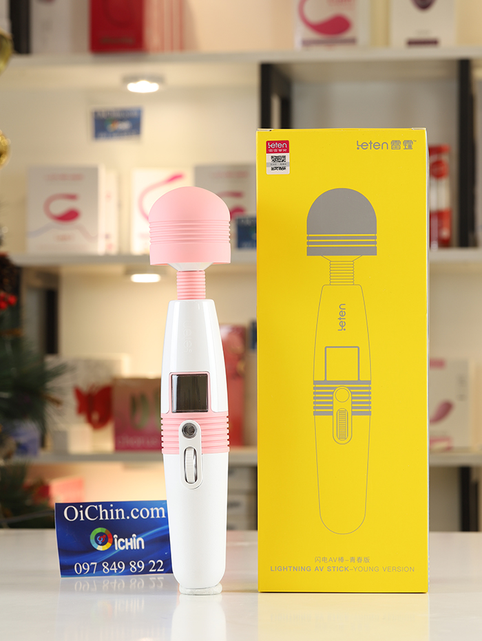 Leten Lightning AV chày rung 10 chế độ tỏa nhiệt LCD