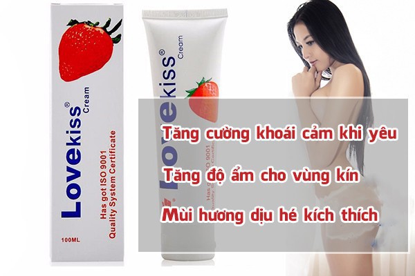 Gel bôi trơn Love Kiss 100ml hương dâu nuốt được an toàn