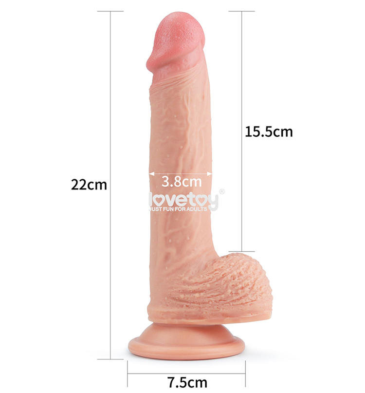Lovetoy Natural 8.5 inch silicone y tế hít tường siêu mềm mại không rung