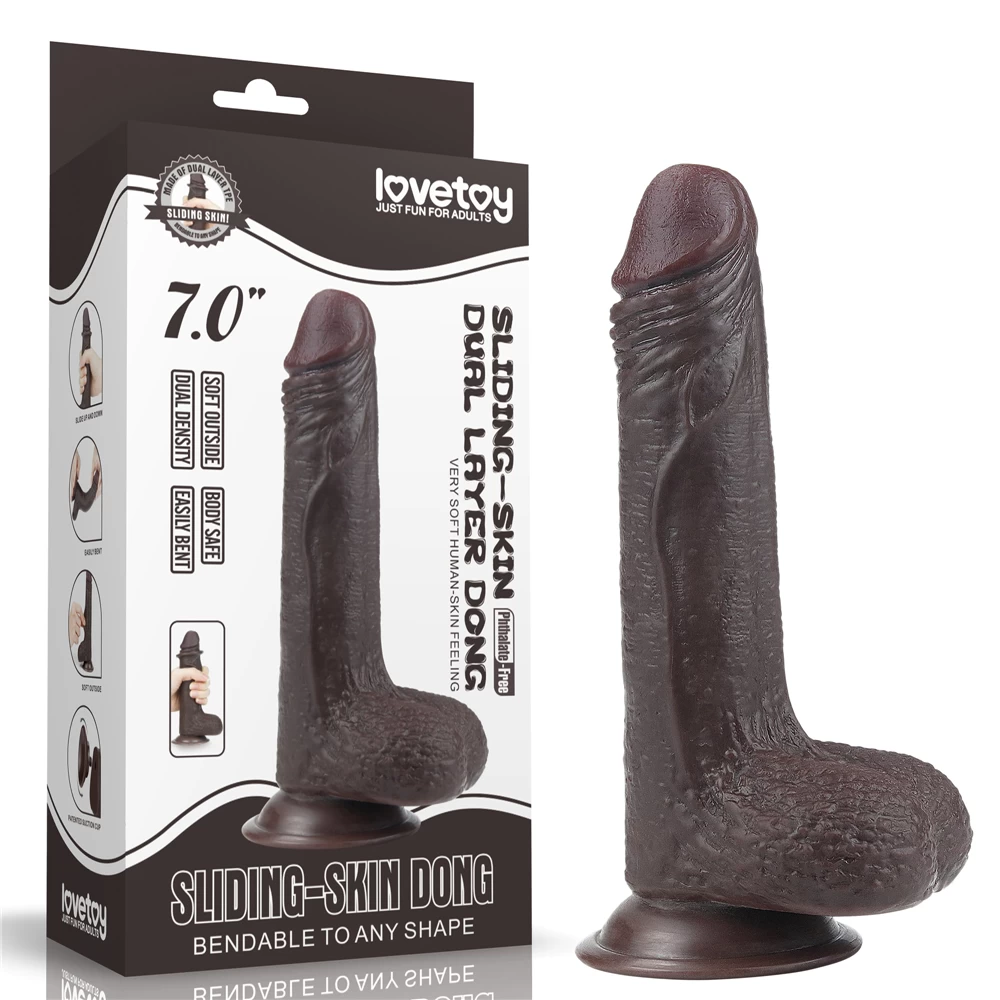 Dương vật Lovetoy Sliding Skin 7 inch 2 lớp tuột da hiệu quả