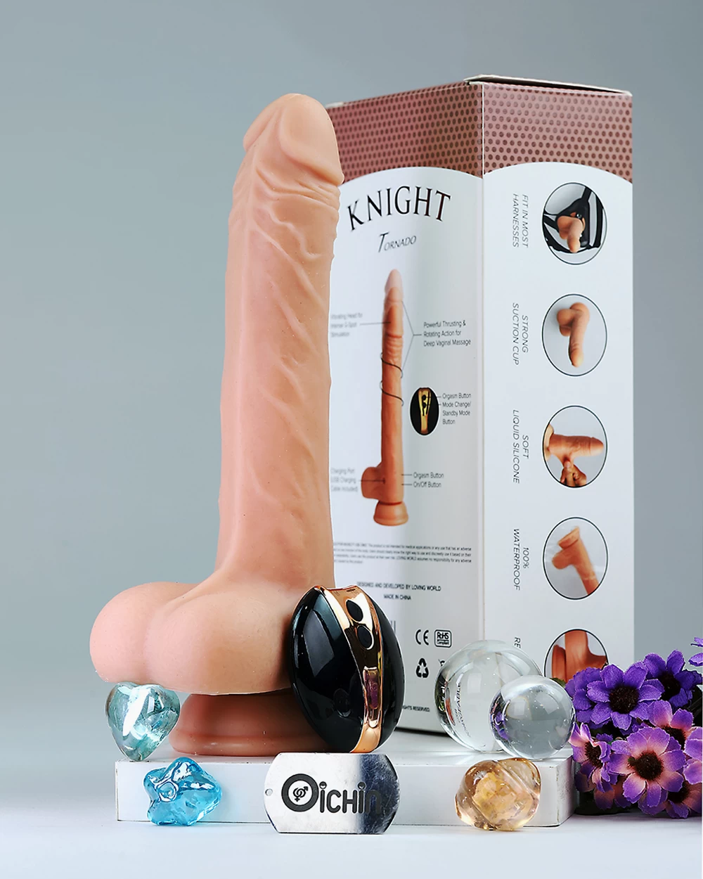 Loving World Tornado đa chế độ rung xoay thụt nóng điều khiển từ xa