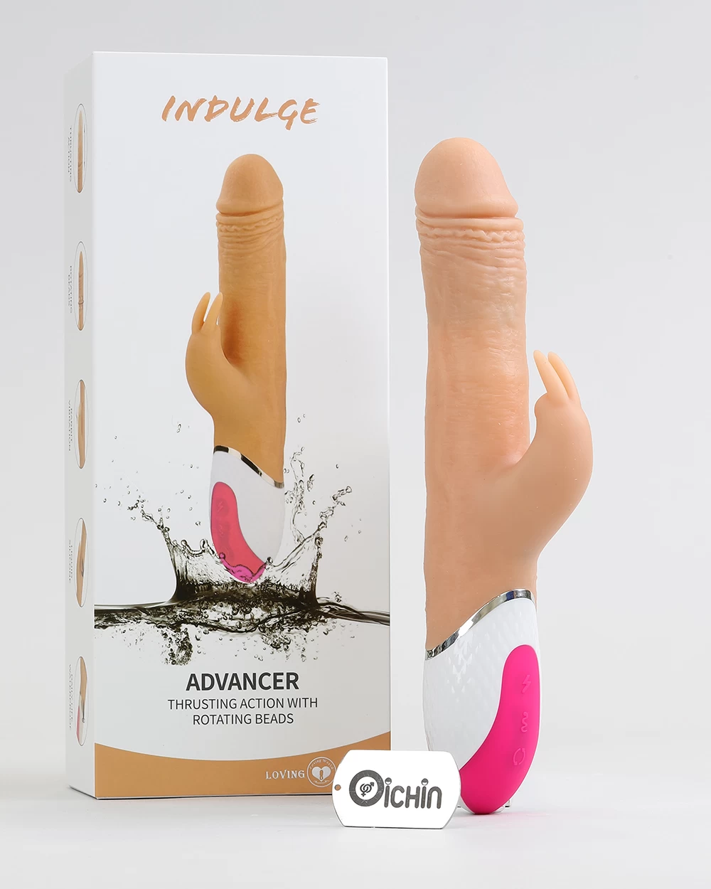 LovingWorld Advancer dildo rung ngoáy thụt 7 chế độ silicone mềm