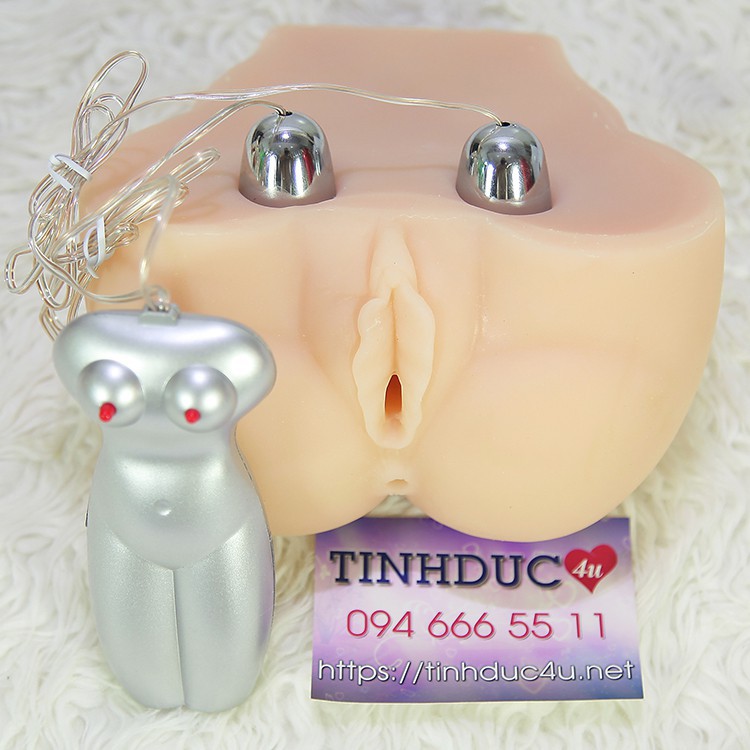 Lybaile silicone hai đầu có rung âm thanh rên mềm thật