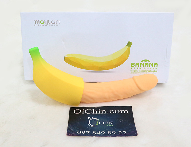 Dương Vật Giả Hình Quả Chuối Rung Mạnh 30cm, Nhiều Chế Độ Kích Thích