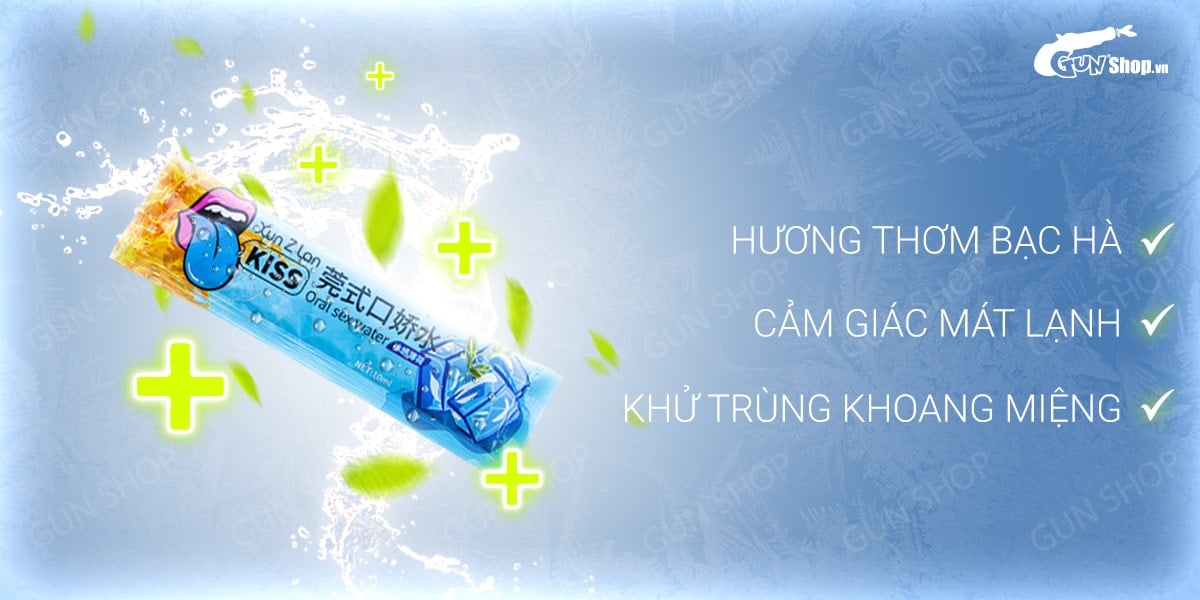 Địa chỉ bán Nước tình yêu BJ mát lạnh hương bạc hà - Xun Z Lan Kiss Cool - Gói 10ml hàng mới về Địa chỉ bán Nước tình yêu BJ mát lạnh hương bạc hà - Xun Z Lan Kiss Cool - Gói 10ml hàng mới về