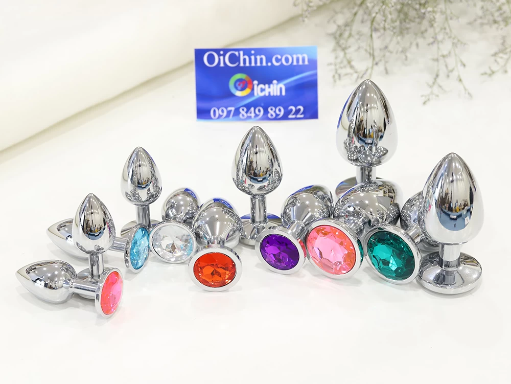 Phích cắm hậu môn INOX an toàn nhiều màu 3 kích thước cho người mới