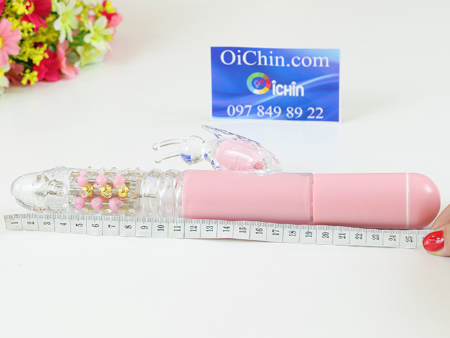 Pink Butterfly dương vật giả cao cấp pin sạc rung xoay thụt đa năng