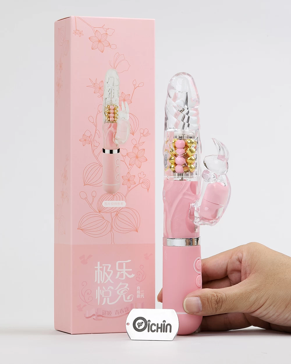 Pink Rabbit rung xoay đa chế độ pin sạc silicone y tế cao cấp