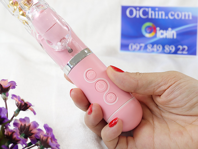Pink Rabbit rung xoay đa chế độ pin sạc silicone y tế cao cấp
