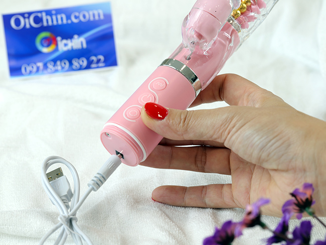 Pink Rabbit rung xoay đa chế độ pin sạc silicone y tế cao cấp