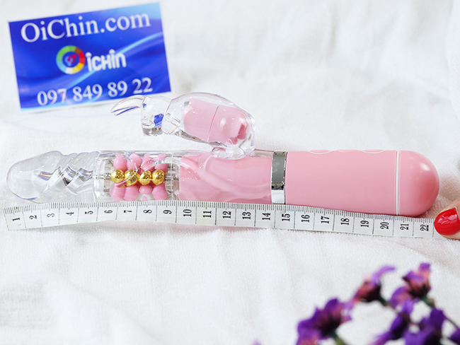 Pink Rabbit rung xoay đa chế độ pin sạc silicone y tế cao cấp