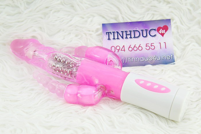 Pretty Love Bunny rung xoay kích thích lỗ nhị pin 3 AAA