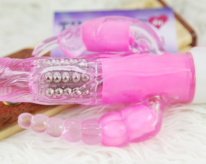 Pretty Love Bunny rung xoay kích thích lỗ nhị pin 3 AAA