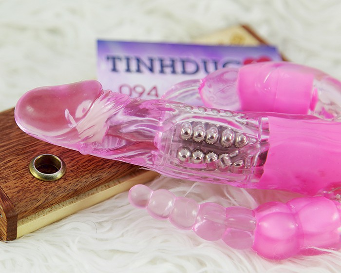 Pretty Love Bunny rung xoay kích thích lỗ nhị pin 3 AAA