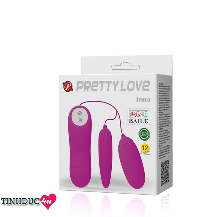 Pretty Love Irma trứng rung hai đầu silicon mềm mịn mạnh mẽ