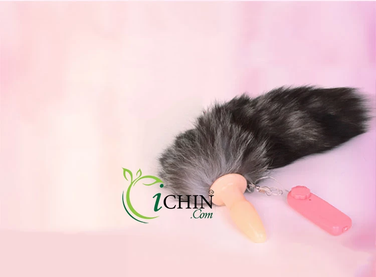 Sextoy đuôi cáo silicon rung mạnh lông tự nhiên 2 màu