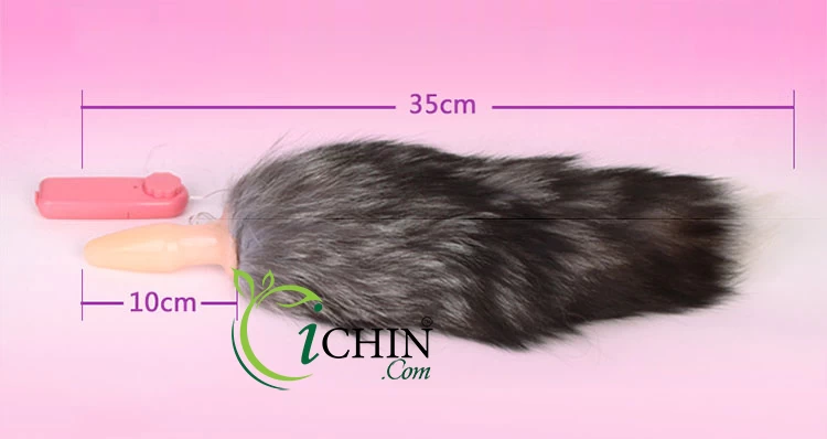 Sextoy đuôi cáo silicon rung mạnh lông tự nhiên 2 màu