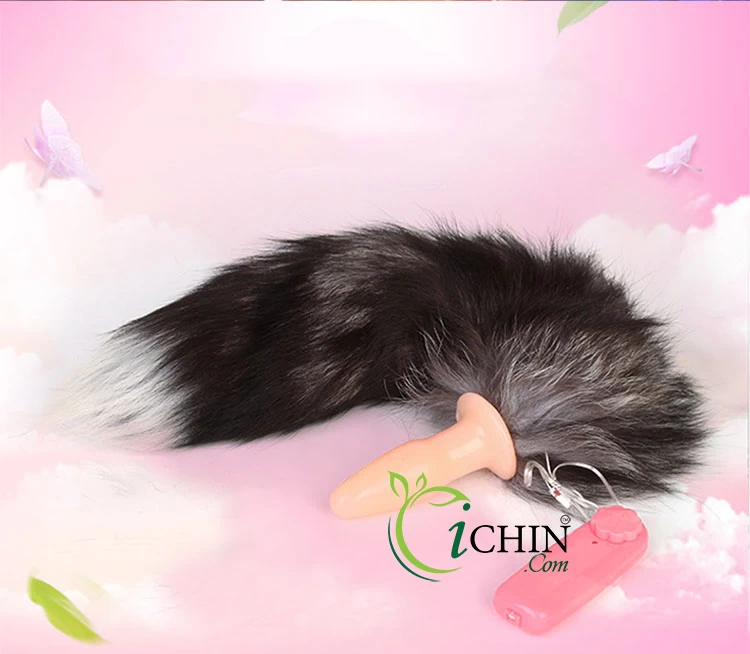 Sextoy đuôi cáo silicon rung mạnh lông tự nhiên 2 màu