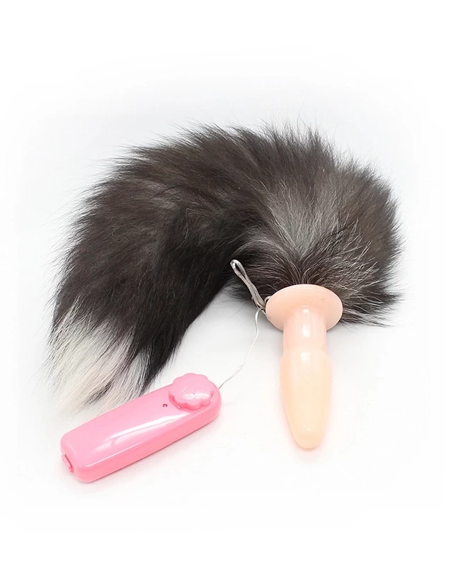 Sextoy đuôi cáo silicon rung mạnh lông tự nhiên 2 màu