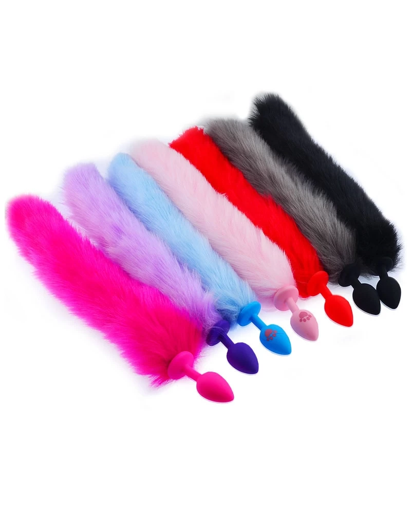 Sextoy đuôi cáo silicone nhiều màu sắc phụ kiện tình dục mới lạ