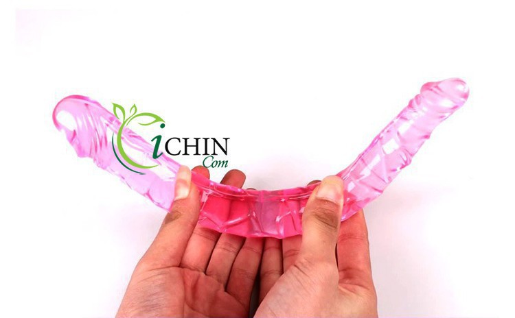 Silicone hai đầu quan hệ Lesbian kích thước đa năng