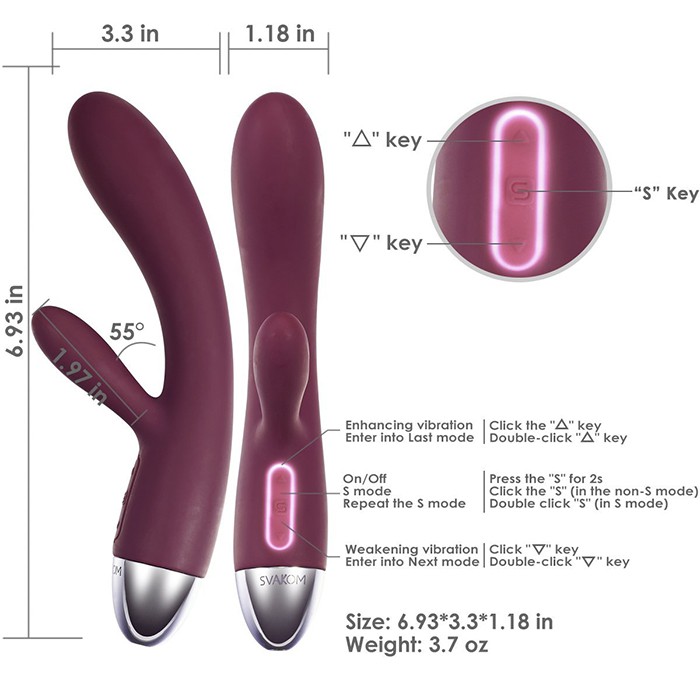 Svakom Alice máy rung 2 đầu cao cấp 36 chế độ rung