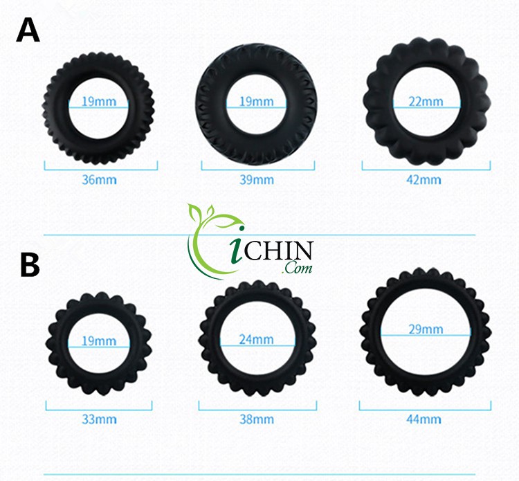 Bộ 3 vòng Titan đeo dương vật silicon y tế kéo dài giờ Bộ 3 vòng Titan đeo dương vật silicon y tế kéo dài giờ