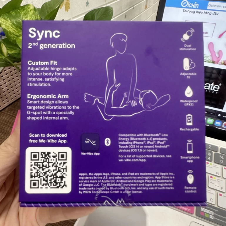 We-vibe SYNC rung 2 đầu chống nước điều khiển từ xa, cao cấp We-vibe SYNC rung 2 đầu chống nước điều khiển từ xa, cao cấp