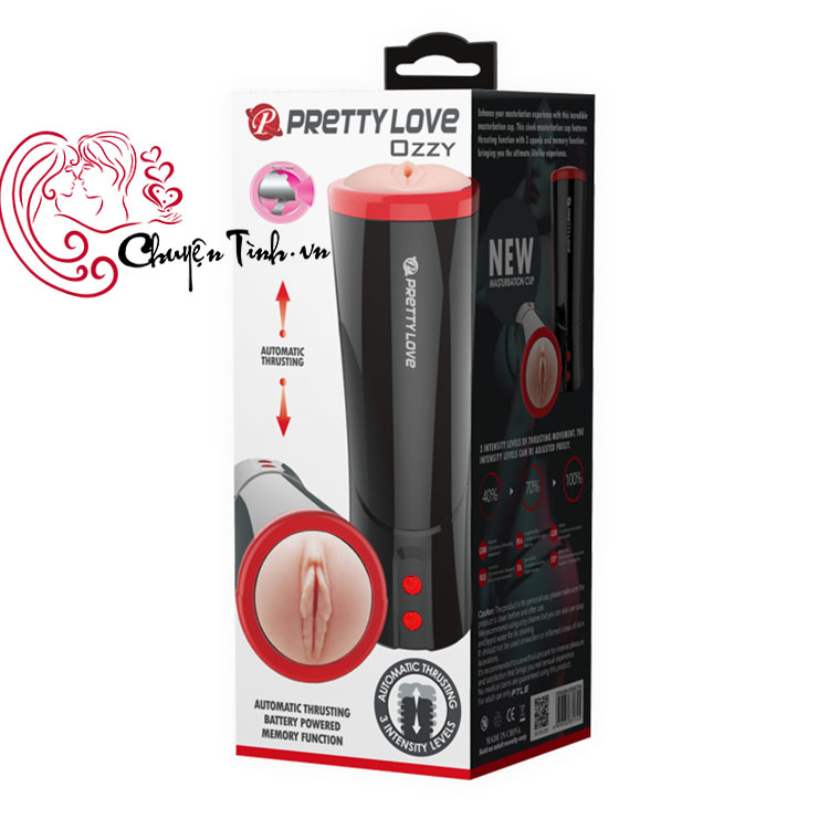 Cốc thủ dâm tự động Prettylove Ozzy rung mạnh an toàn khuyến mãi