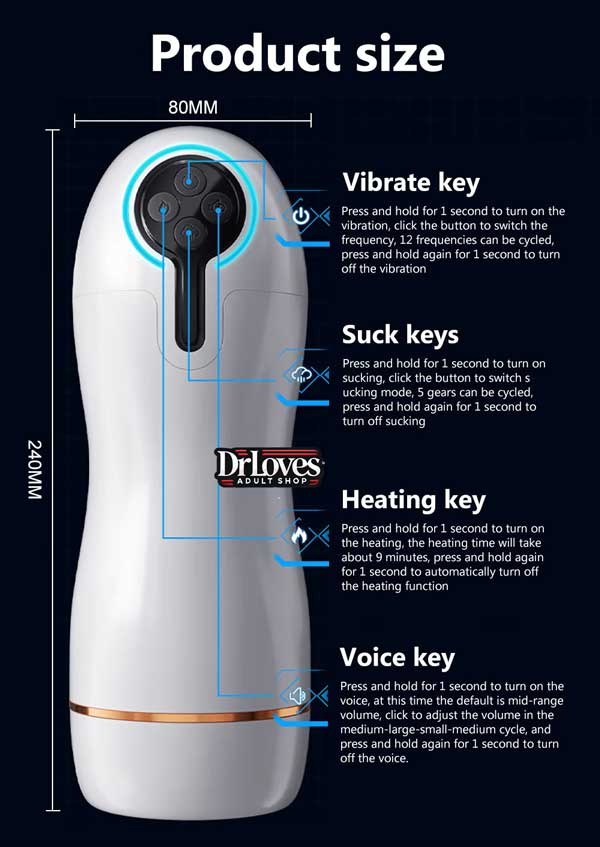 Máy Thủ Dâm DEEPU Rung Hút Tỏa Nhiệt + Rên