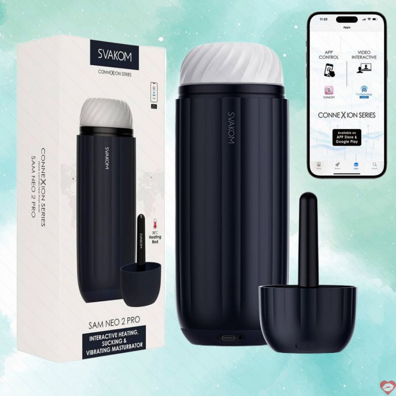 Máy thủ dâm nam rung mút có sưởi ấm kết nối App Svakom Sam Neo 2 Pro