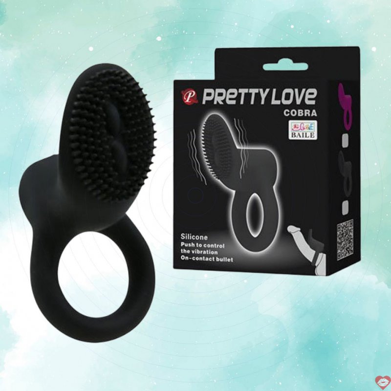 Vòng rung lưỡi liếm gai Pretty Love Cobra đeo dương vật siêu kích thích 