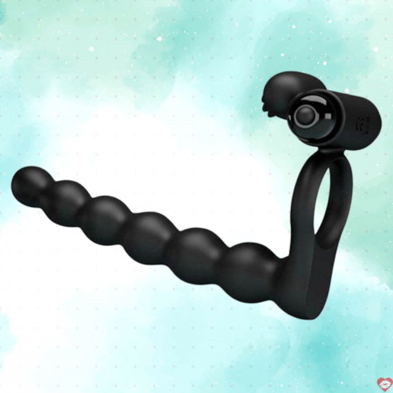 Vòng rung 3 trong 1 Prettylove Hercules Penis hậu môn siêu kích thích an toàn 