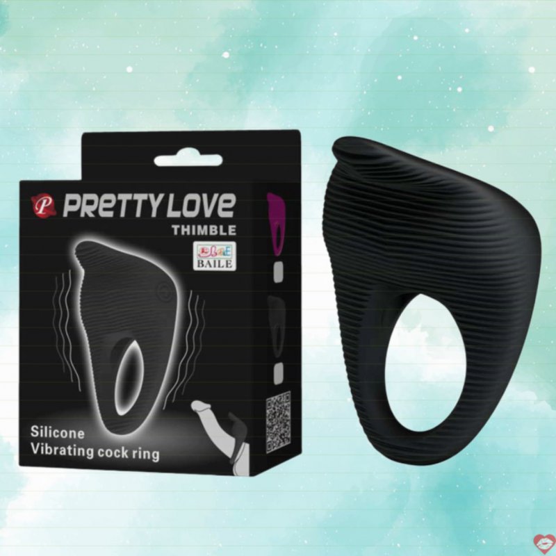 Vòng rung Pretty Love Thimble, tăng khoái cảm, pin, rung mạnh cho đôi bạn 