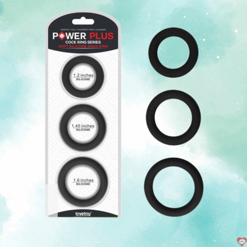 Vòng hãm dương silicone mềm mại Lovetoy Power Plus - 3 chiếc
